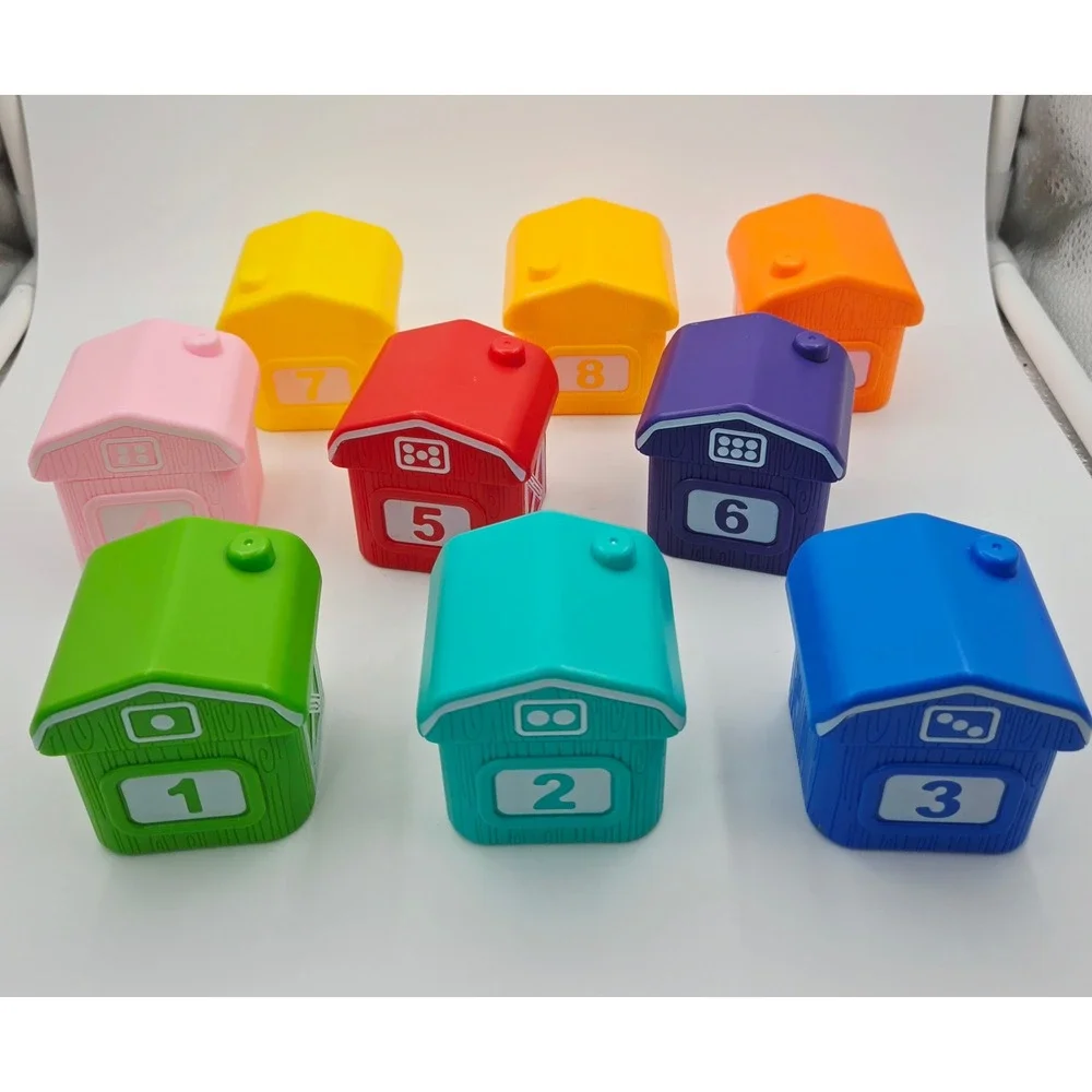 Joyfy Montessori Learning Farm Train Set Pull Along Train Finger Puppets